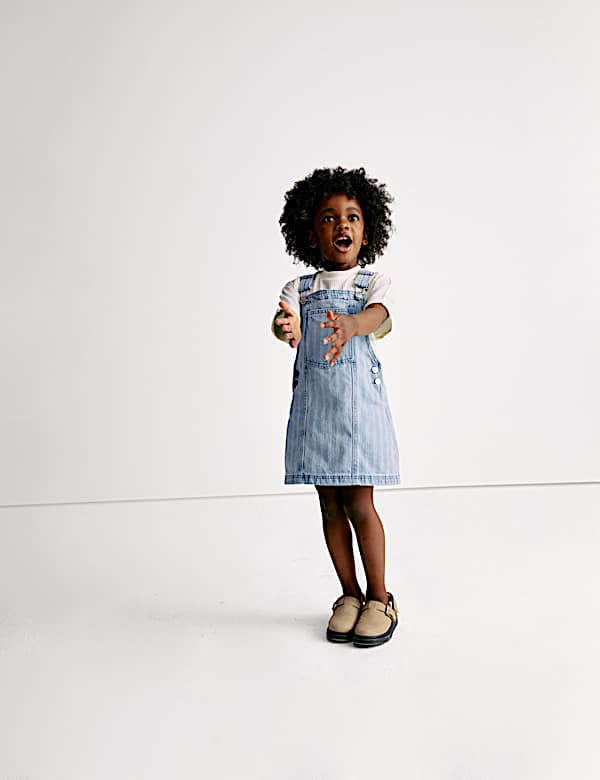Denim Stripe Pinafore Outfit (2-8 Yrs)