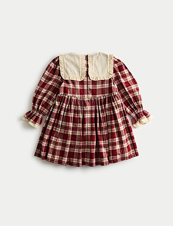 Cotton Rich Checked Party Dress & Tights Set (1-10 Yrs) - HR