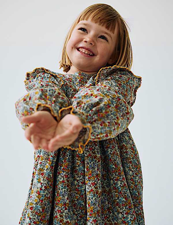 2pc Cotton Rich Floral Dress & Tights Set (1-10 Yrs) - US