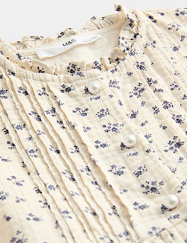 Pure Cotton Ditsy Floral Dress (1-8 Yrs)
