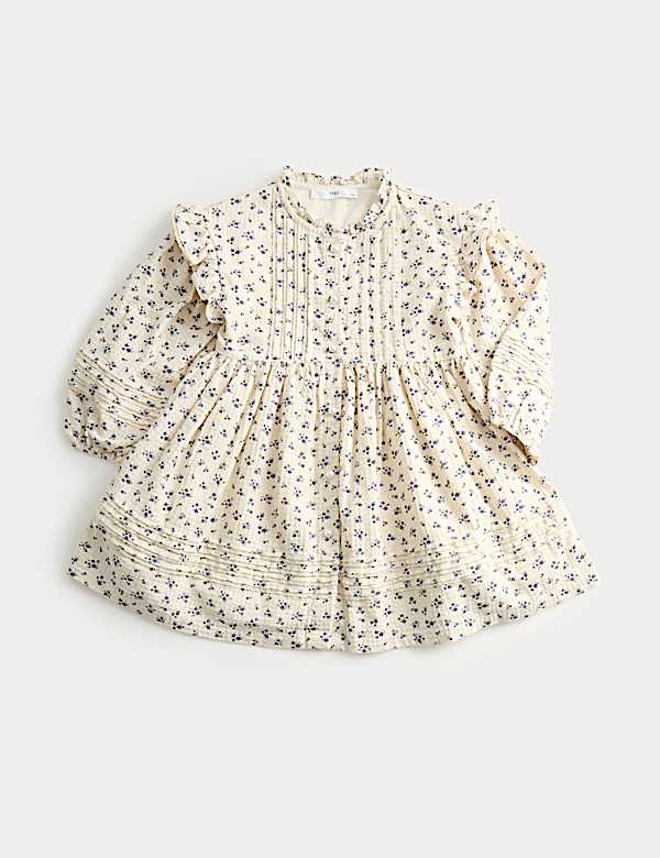 Pure Cotton Ditsy Floral Dress (1-8 Yrs)