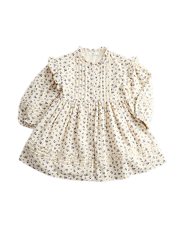 Pure Cotton Ditsy Floral Dress (1-8 Yrs)