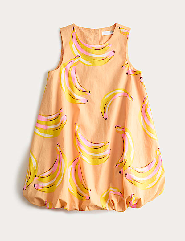 Pure Cotton Banana Puffball Dress (2-8 Yrs)
