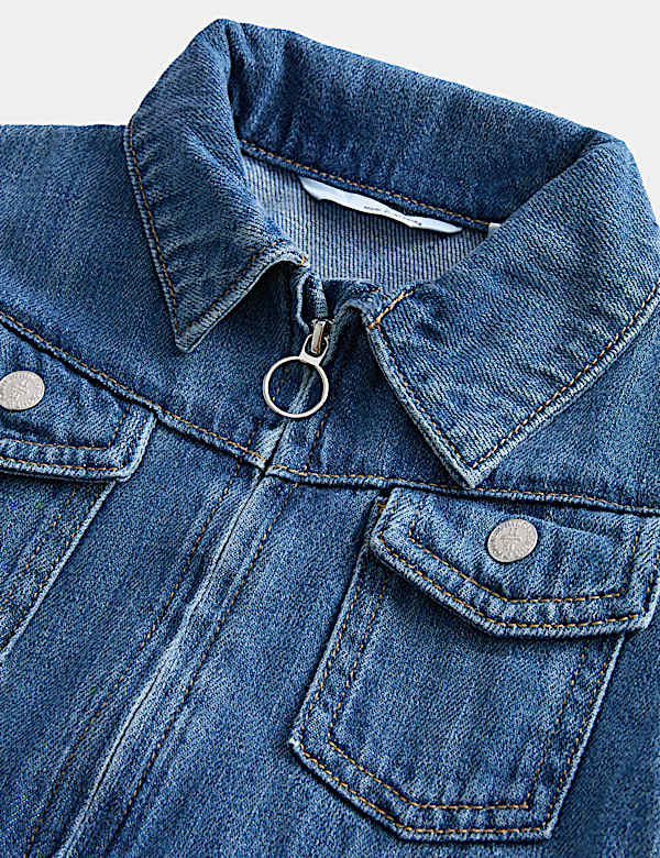 Cotton with Lyocell Denim Zip Dress (2-8 Yrs)