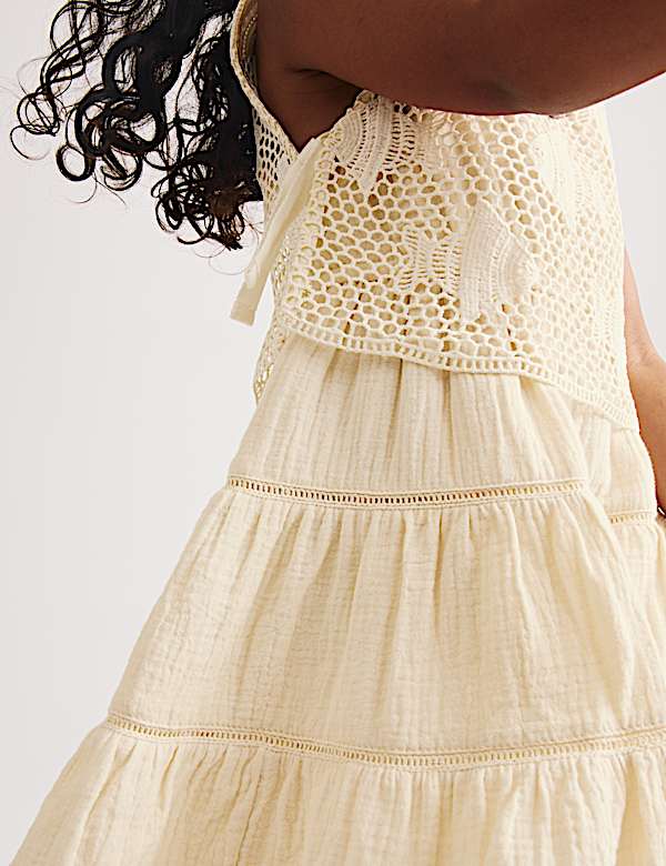 Pure Cotton Crochet Fish Sleeveless Dress (2-10 Yrs) - HU