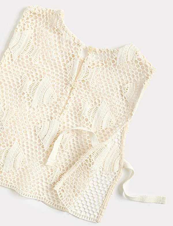 Pure Cotton Crochet Fish Sleeveless Dress (2-10 Yrs)