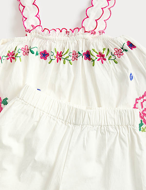 2 Piece Pure Cotton Embroidered Outfit (2-10 Yrs)