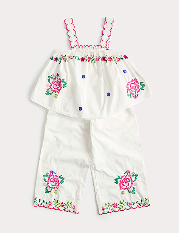 2 Piece Pure Cotton Embroidered Outfit (2-10 Yrs) - ES