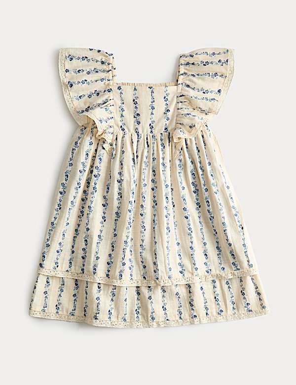 Pure Cotton Ditsy Floral Dress (2-10 Years)