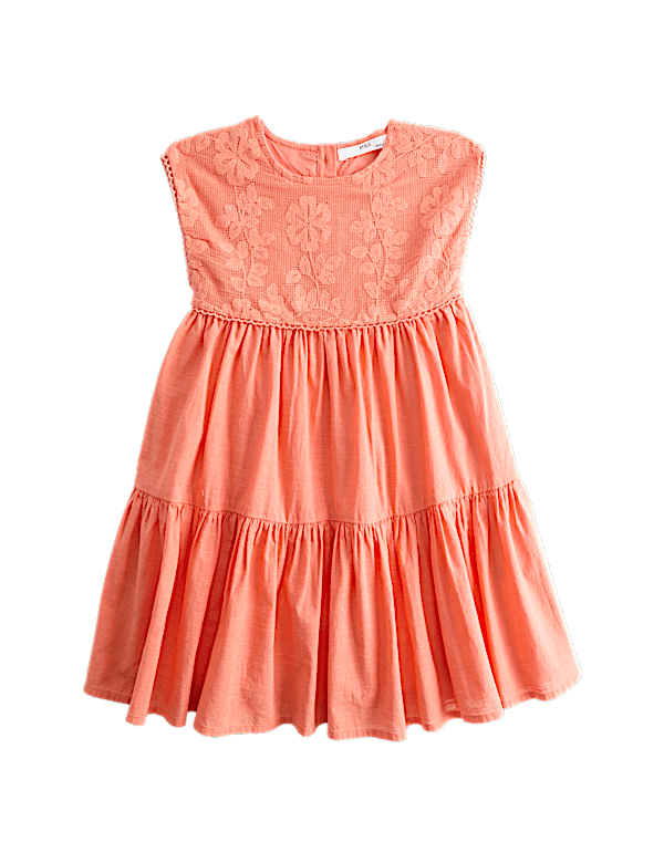 Pure Cotton Floral Lace Dress (2-10 Years)