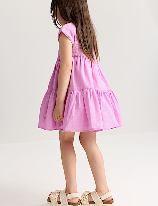 Pure Cotton Floral Lace Dress (2-10 Yrs)