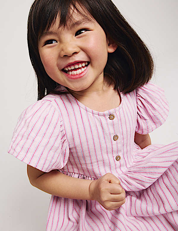 Pure Cotton Striped Dress (2-10 Yrs) - MV