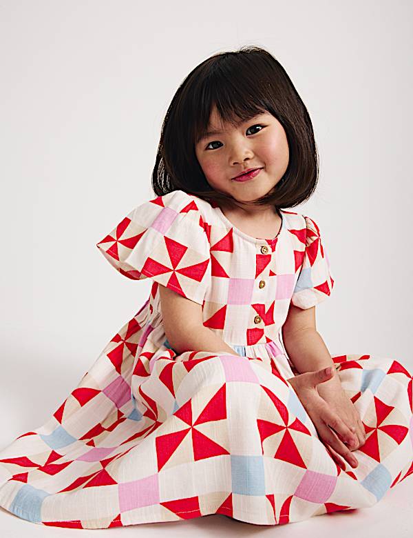 Cotton Rich Patchwork Dress (2-10 Yrs)