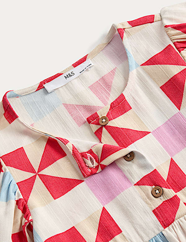 Cotton Rich Patchwork Dress (2-10 Yrs)