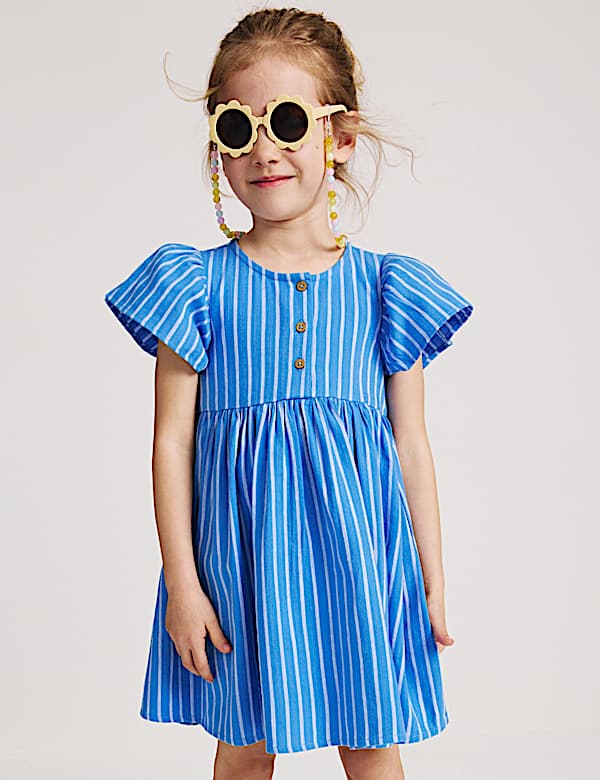 Pure Cotton Striped Dress (2-10 Yrs)