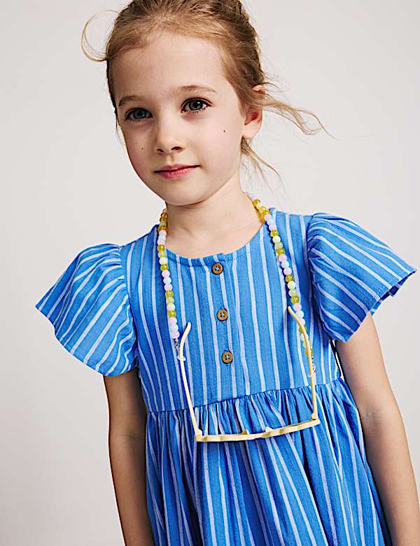 Pure Cotton Striped Dress (2-10 Yrs) - PL