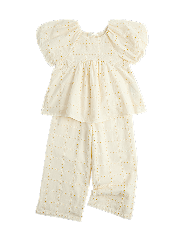 2 Piece Pure Cotton Shirred Trouser Outfit (2-10 Years)