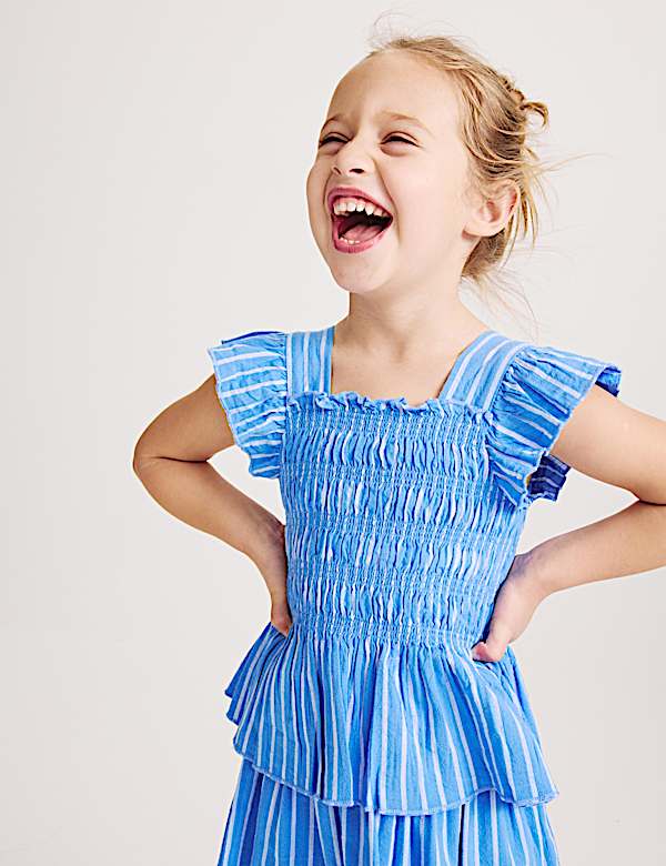 2 Piece Pure Cotton Shirred Outfit (2-8 Yrs) - MX