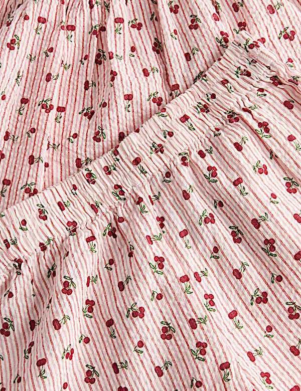 2 Piece Pure Cotton Cherry Striped Outfit (2-10 Yrs)