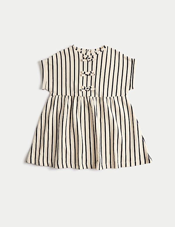 Pure Cotton Striped Bow Dress (2-8 Yrs)