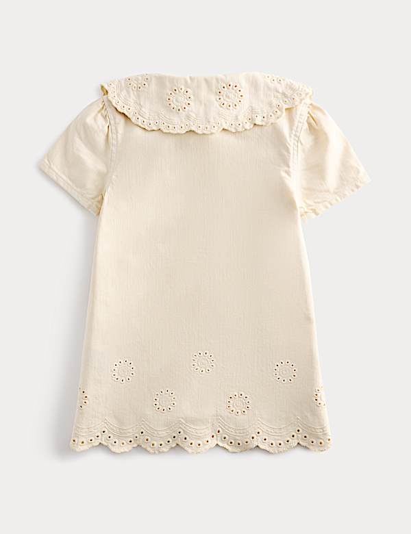 Cotton Rich Broderie Collar Dress (2-10 Yrs)