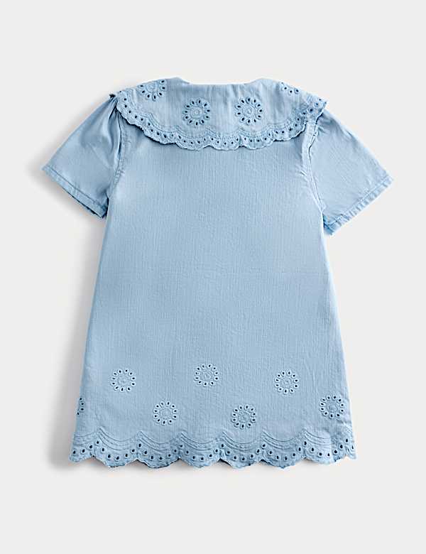 Cotton Rich Broderie Collar Dress (2-10 Yrs)