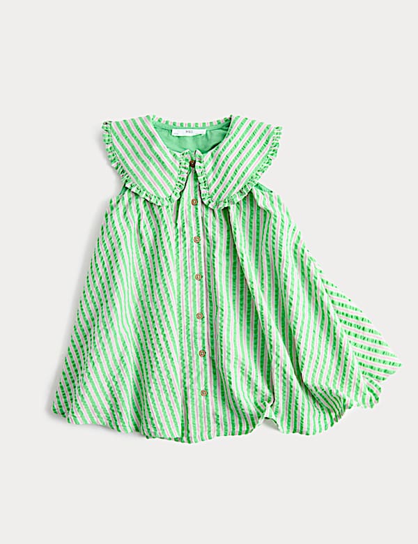 Pure Cotton Striped Collared Dress (2-8 Yrs)