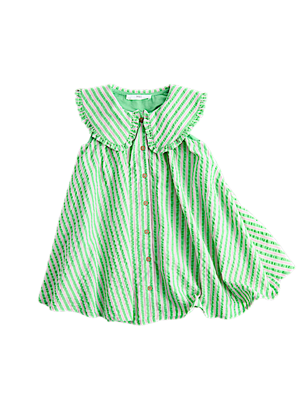 Pure Cotton Striped Collared Dress (2-8 Yrs)