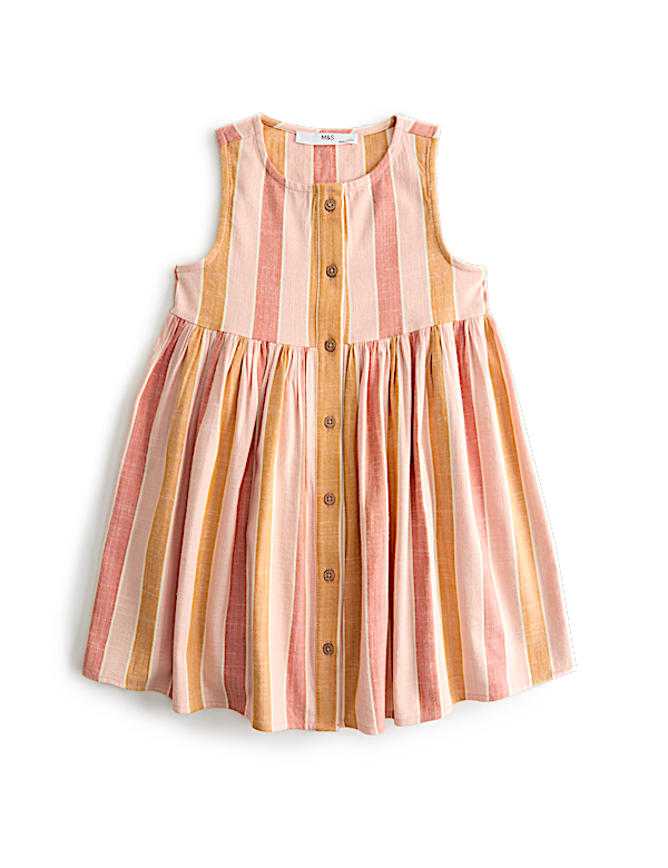 Cotton Rich Woven Striped Dress (2-10 Years)