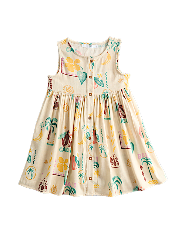 Cotton Rich Island Print Woven Dress (2-10 Yrs)