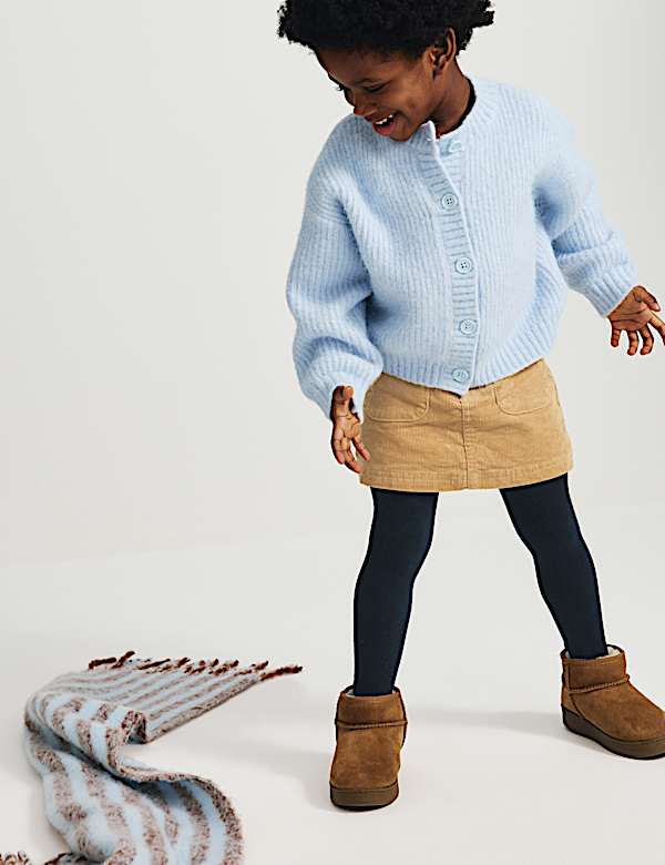 2 Piece Cotton Cord Mini Skirt with Tights (2-8 Yrs) - KR