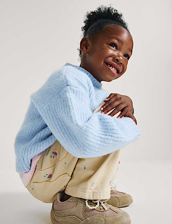 Barrel Denim Embroidered Jeans (2-8 Yrs) - CH