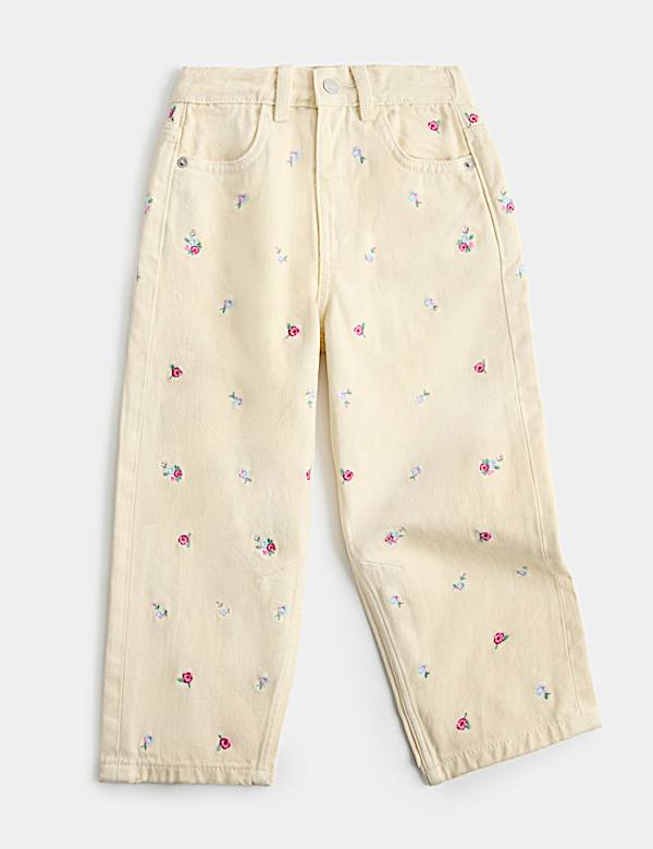 Barrel Denim Embroidered Jeans (2-8 Yrs) - CH