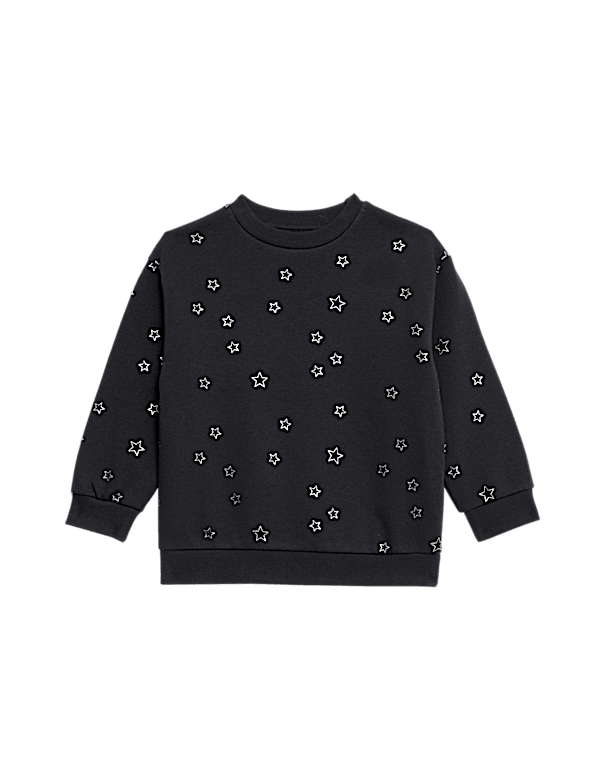 Cotton Rich Foil Star Sweatshirt (2-8 Yrs)