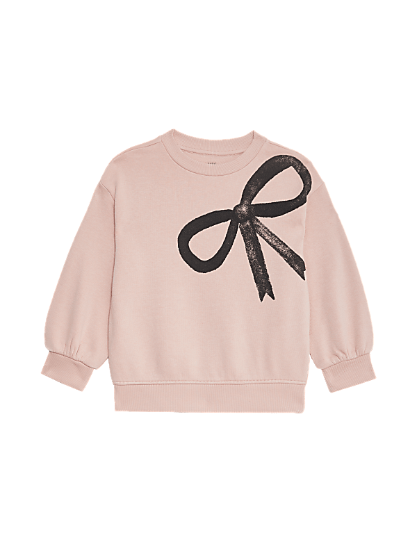 Cotton Rich Bow Sweatshirt (2-8 Yrs)