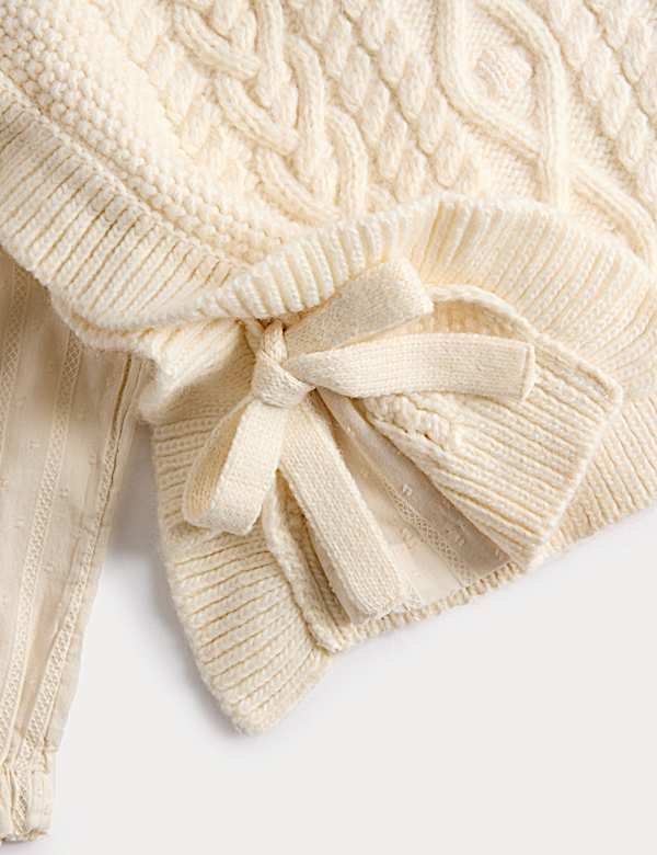 Gebreid onderhemdje en blouse van katoenmix (2-8 jaar) - BE