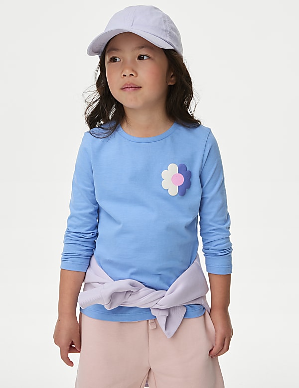 Pure Cotton Flower Top (2-8 Yrs) - GR