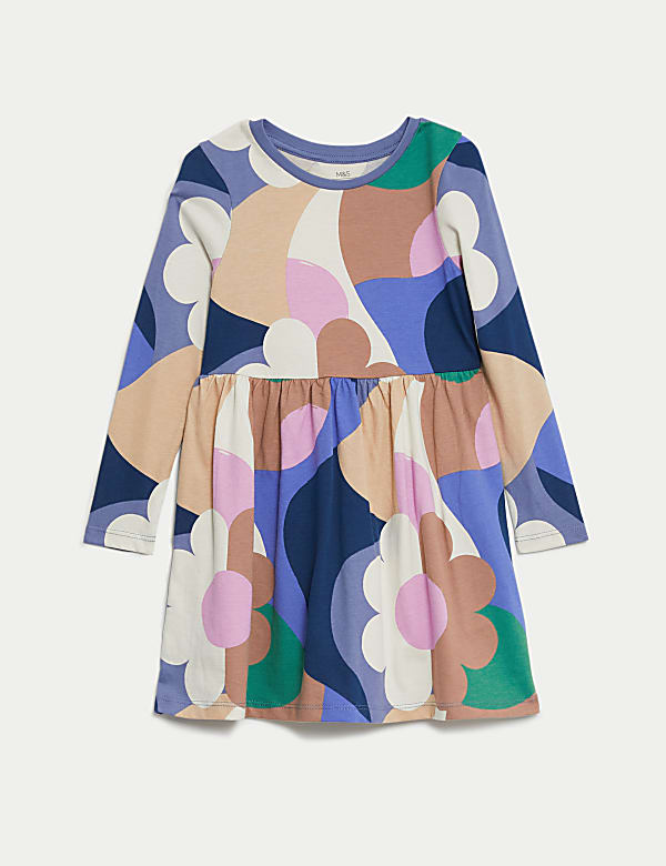 Gaun Bermotif Katun Murni  (2-8 Tahun) - ID