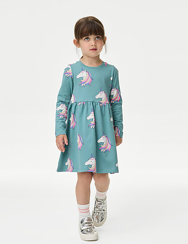 Robe 100&nbsp;% coton à motif licorne (du 2 au 8&nbsp;ans) - FR