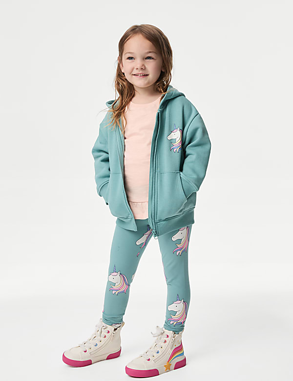 Cotton Rich Unicorn Zip Hoodie (2-8 Yrs)