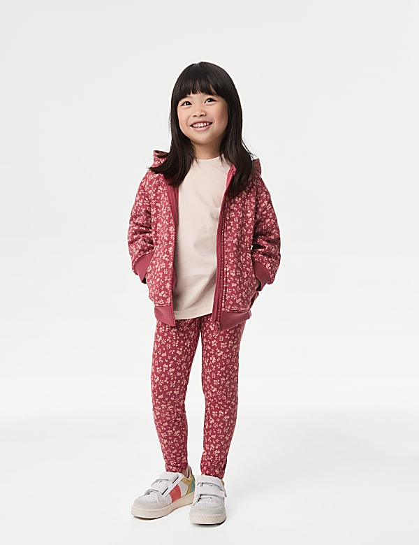 Buy Cotton Rich Floral Zip Hoodie (2-8 Yrs) at Marks & Spencer