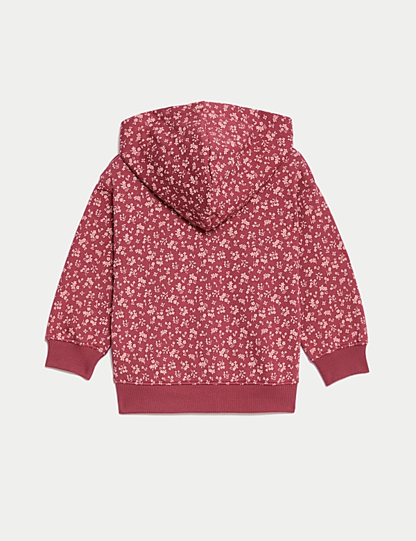 Cotton Rich Floral Zip Hoodie (2-8 Yrs)