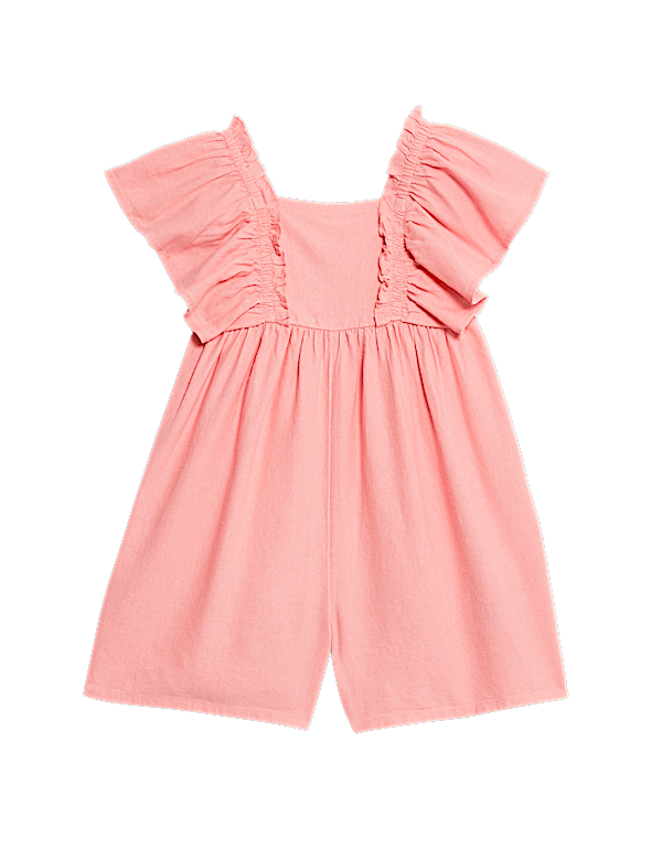 Linen Rich Frill Sleeve Playsuit (2-8 Yrs)