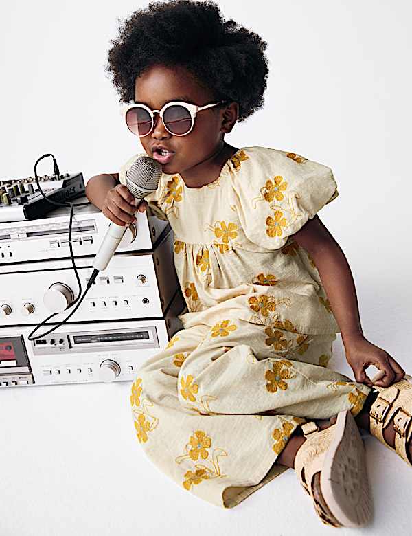 Pure Cotton Floral Woven Outfit (2-8 Yrs)