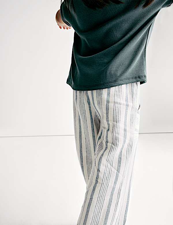 Linen Rich Striped Trousers (2-16 Yrs)