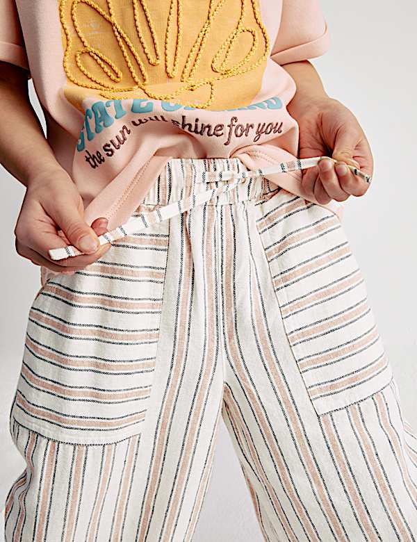 Linen Rich Striped Trousers (2-16 Yrs)