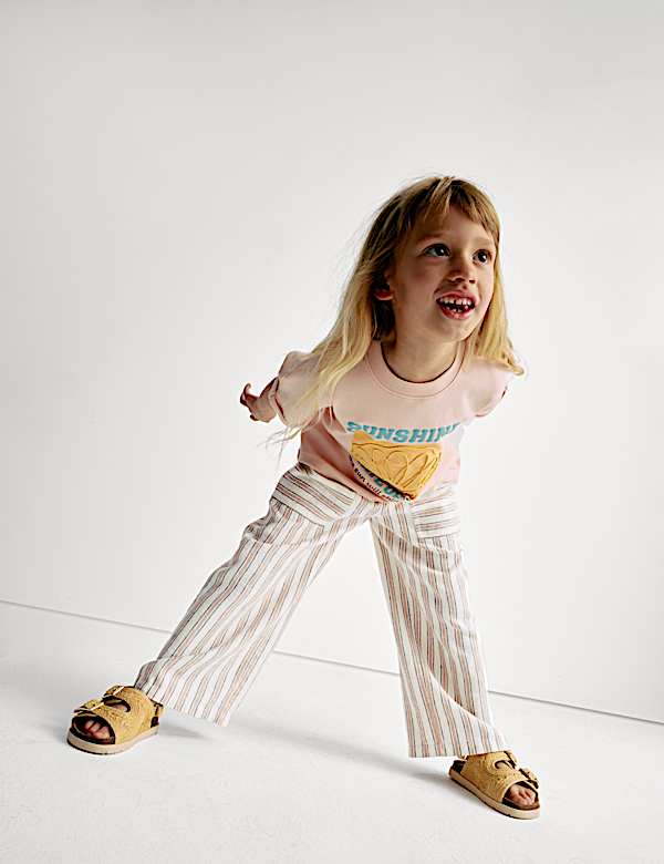 Linen Rich Striped Trousers (2-16 Yrs)