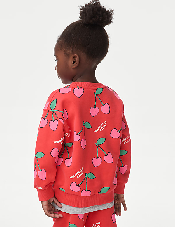 Sweatshirt mit hohem Baumwollanteil und Kirschenmotiv (2&ndash;8 J.) - DE