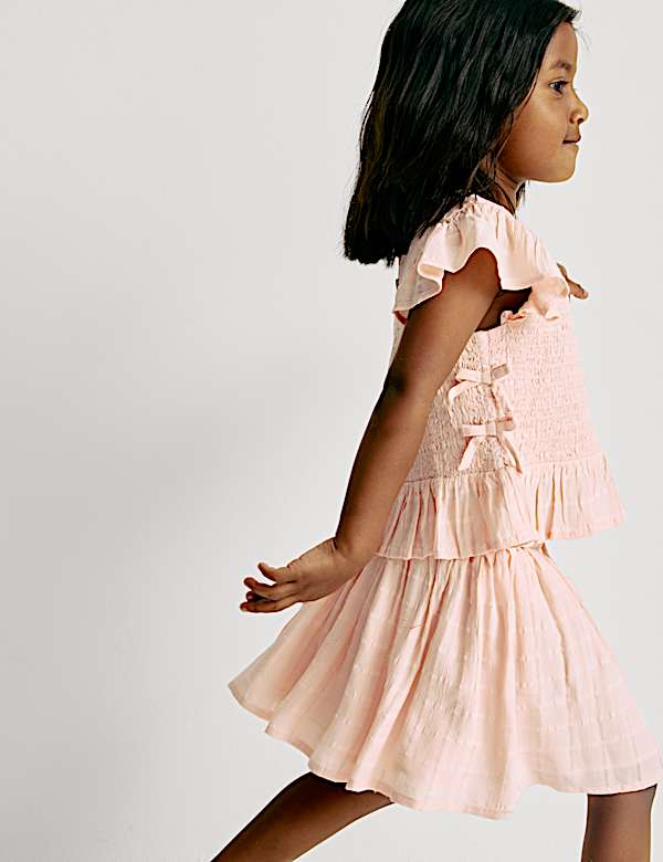 Textured Woven Mini Skirt (2-8 Yrs) - LV