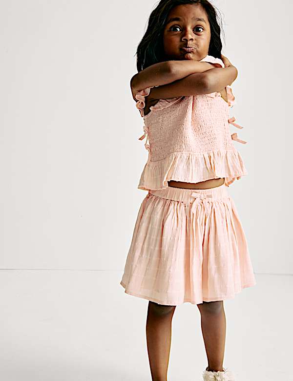 Textured Woven Mini Skirt (2-8 Yrs) - LV